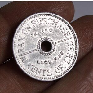 1935 Washington Tax token, Tax Commission State of Washington tax on purchases